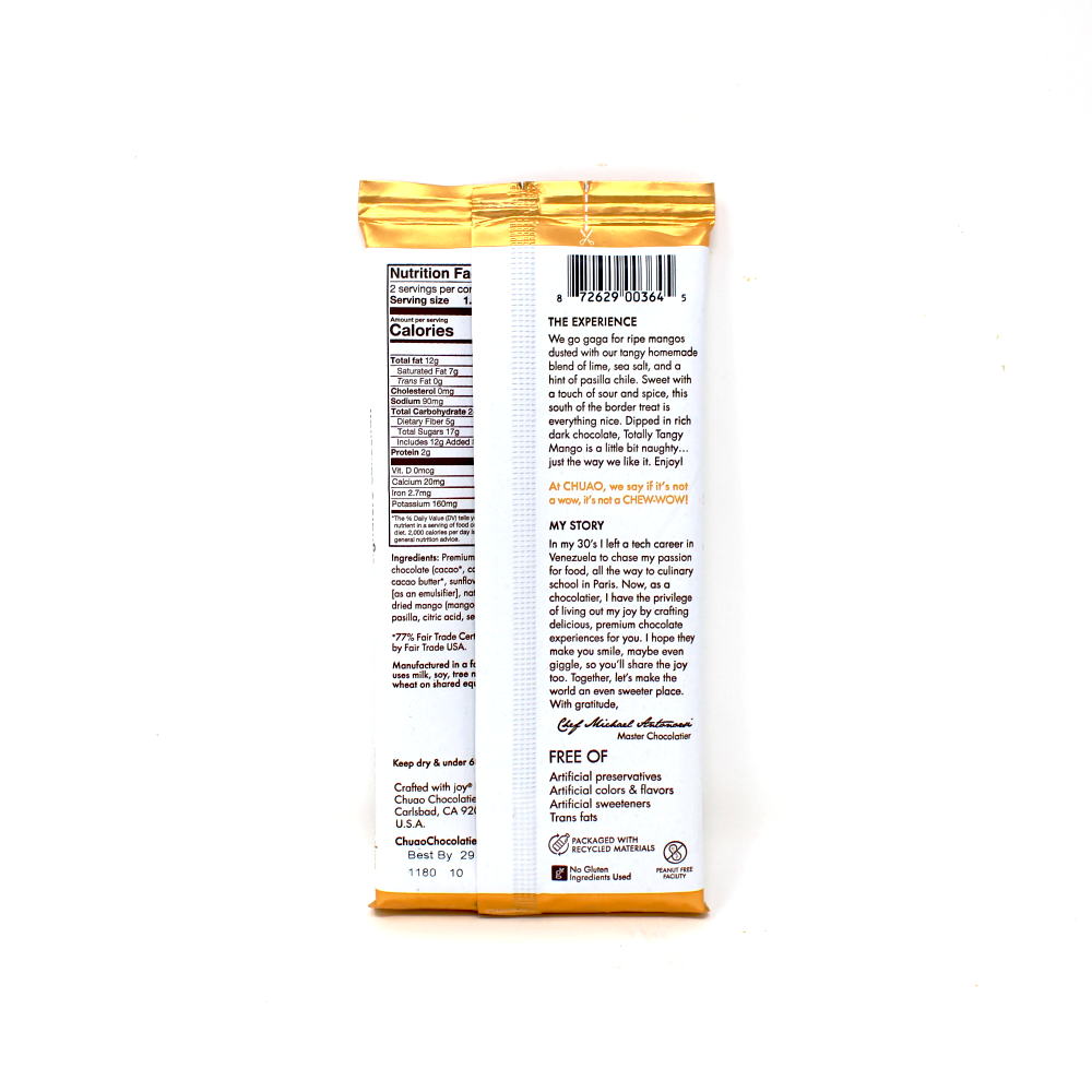 Chuao Chocolatier Tangy Mango Chocolate Bar - Cured and Cultivated