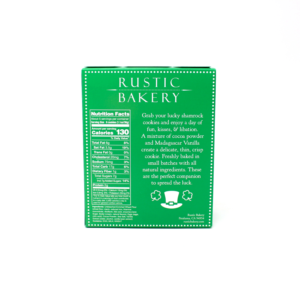 Rustic Bakery Shamrocks Vanilla Chocolate cookies Paso Robles - Cured and Cultivated